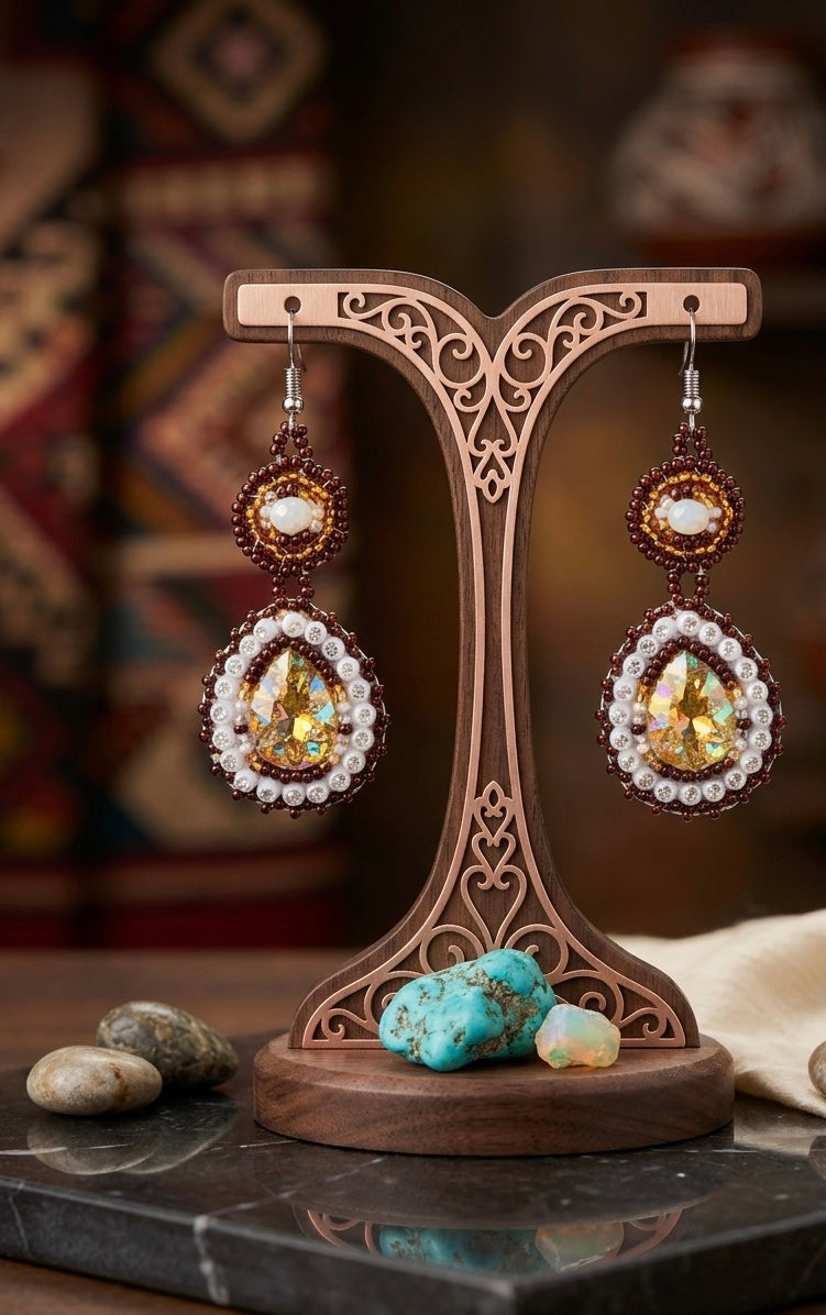 Drop Beaded Earrings. Yellow collection