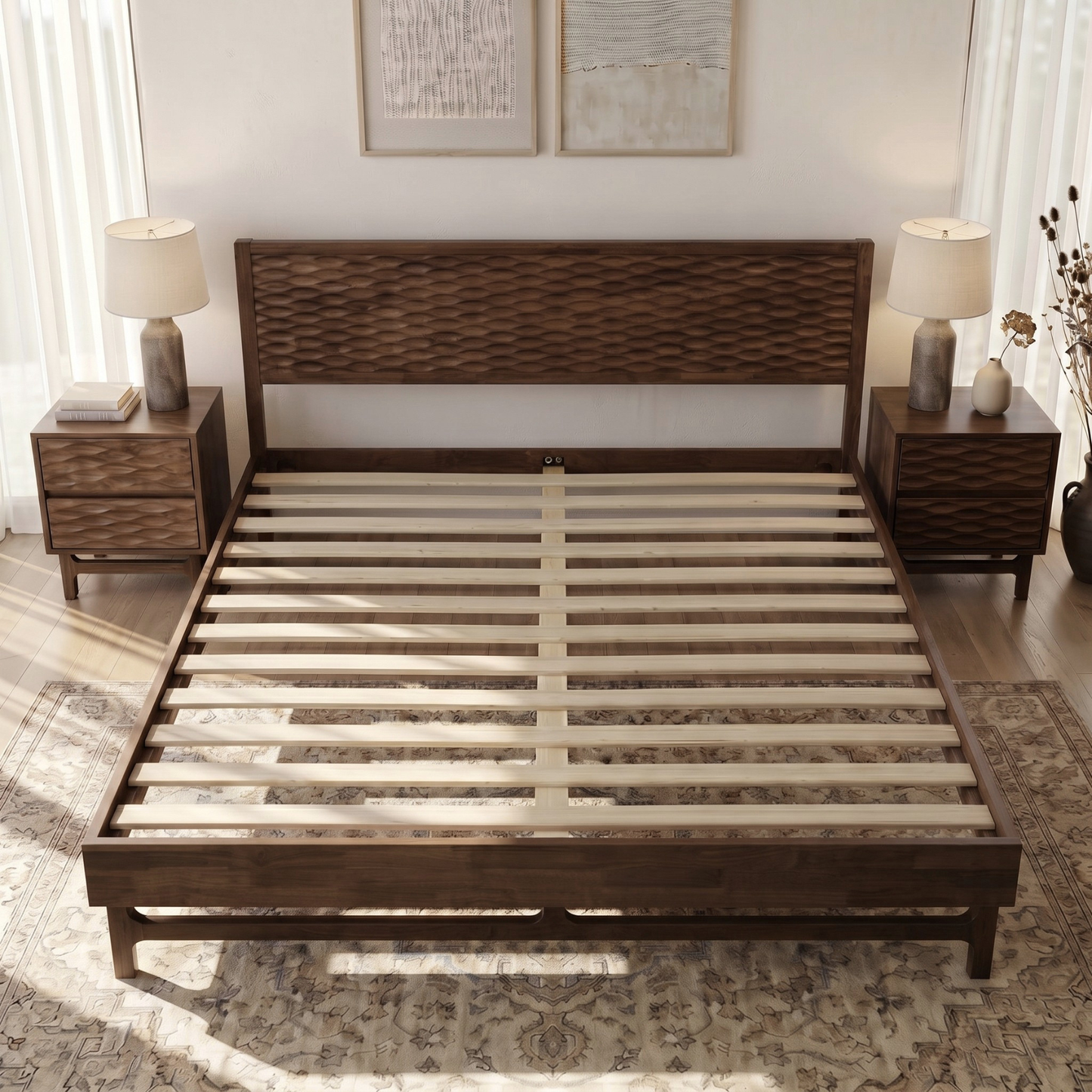 Elara Solid Wood Bed Frame