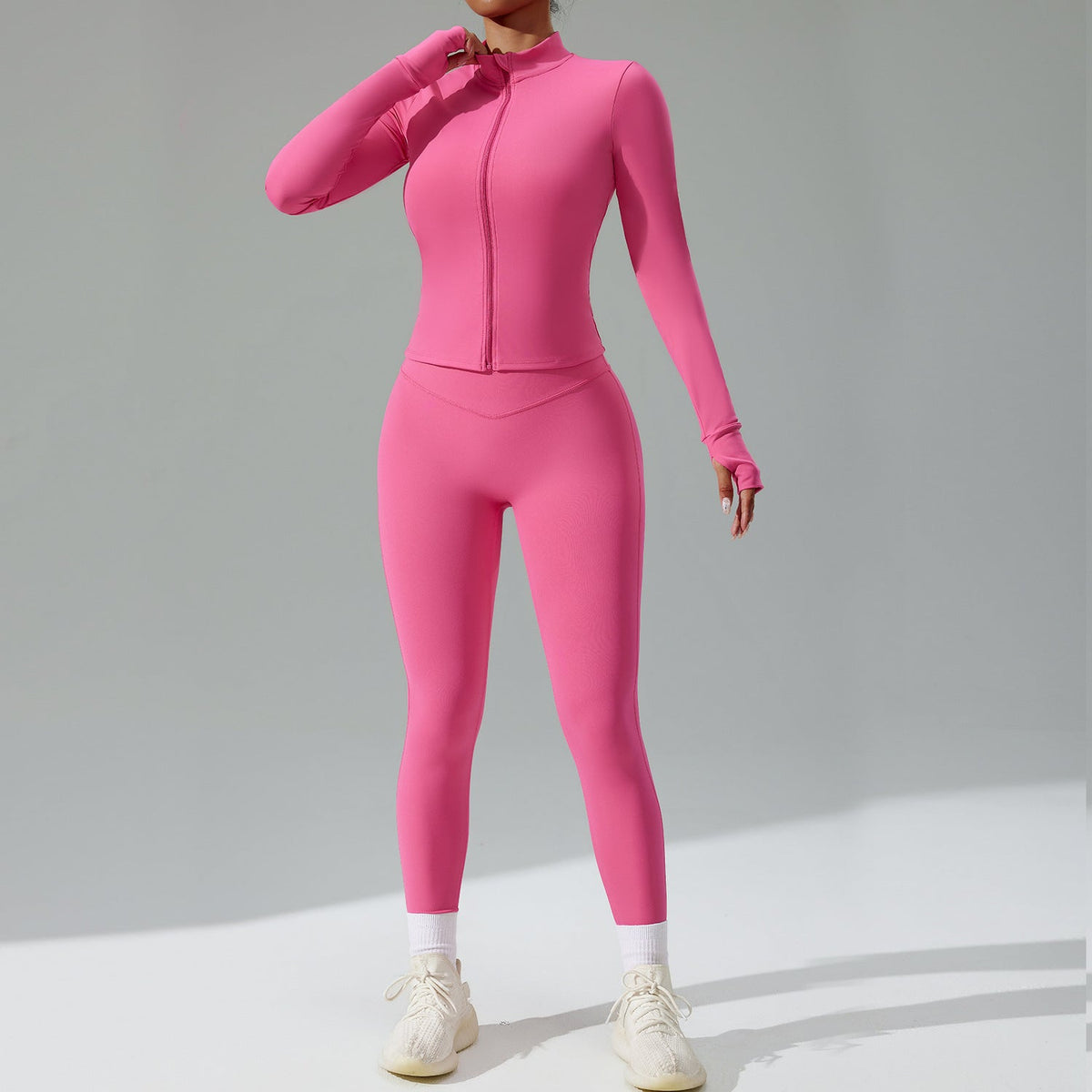 Three-Piece Running & Workout Set – Quick-Dry Sportswear with Cardigan