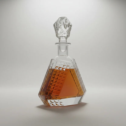 Triangle Whiskey Decanter – Handcrafted Glass Gift Set