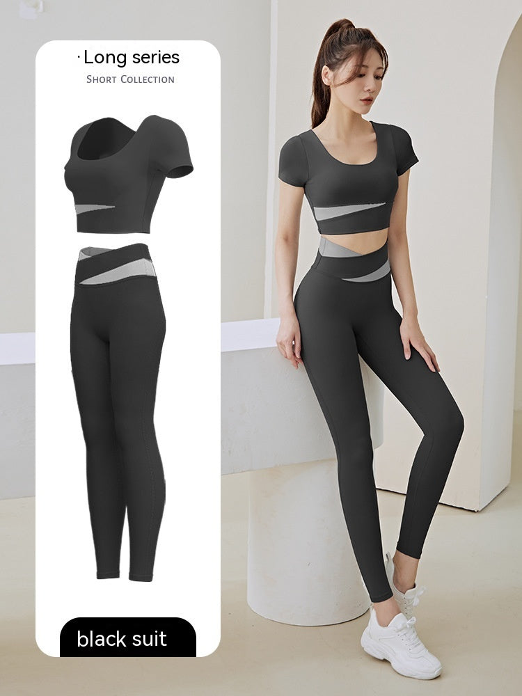 Women’s One-Piece Workout Suit – Chest-Pad Top & Pants Fitness Activewear