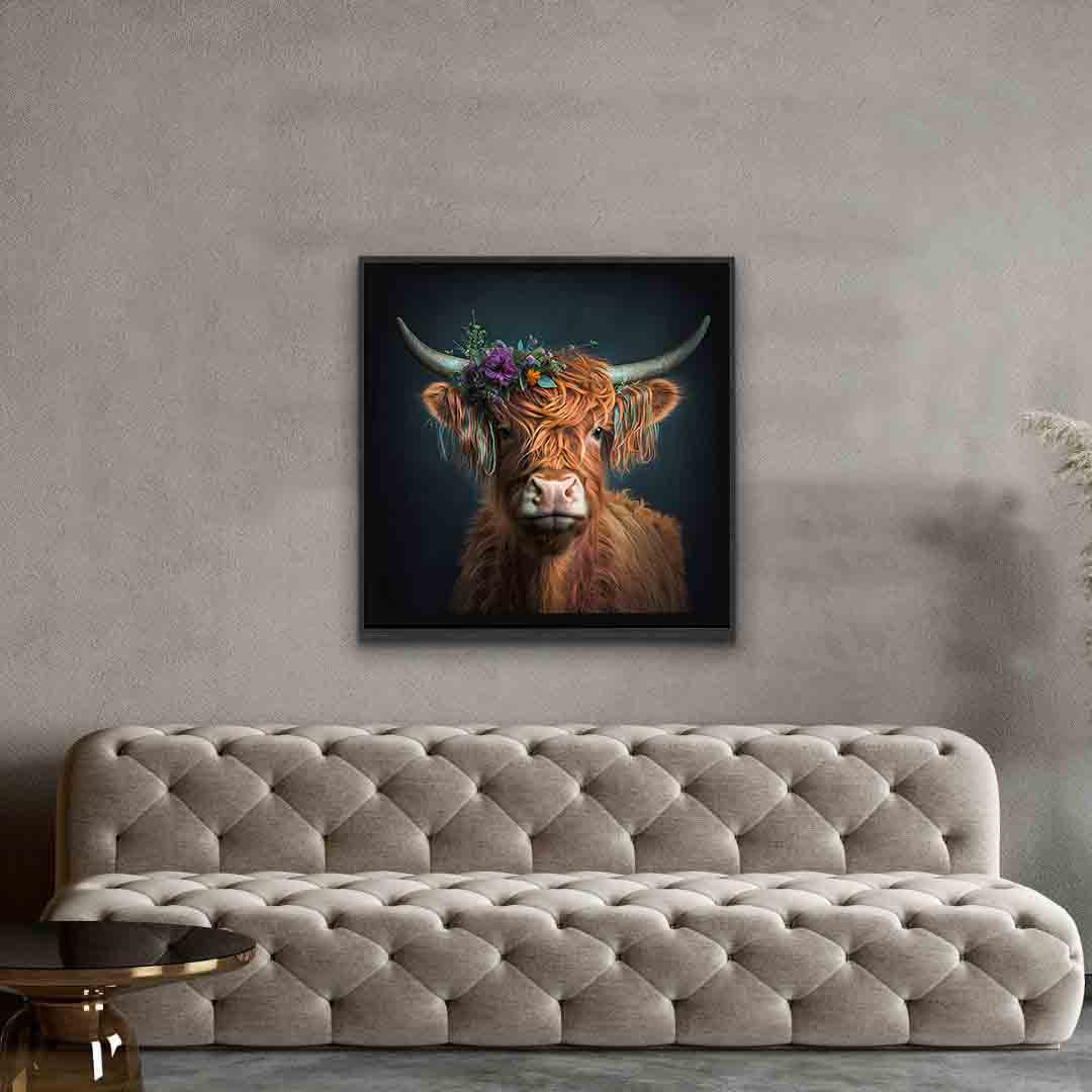 Natur-Wandkunst – Bisons und Blumen – Leinwanddruck