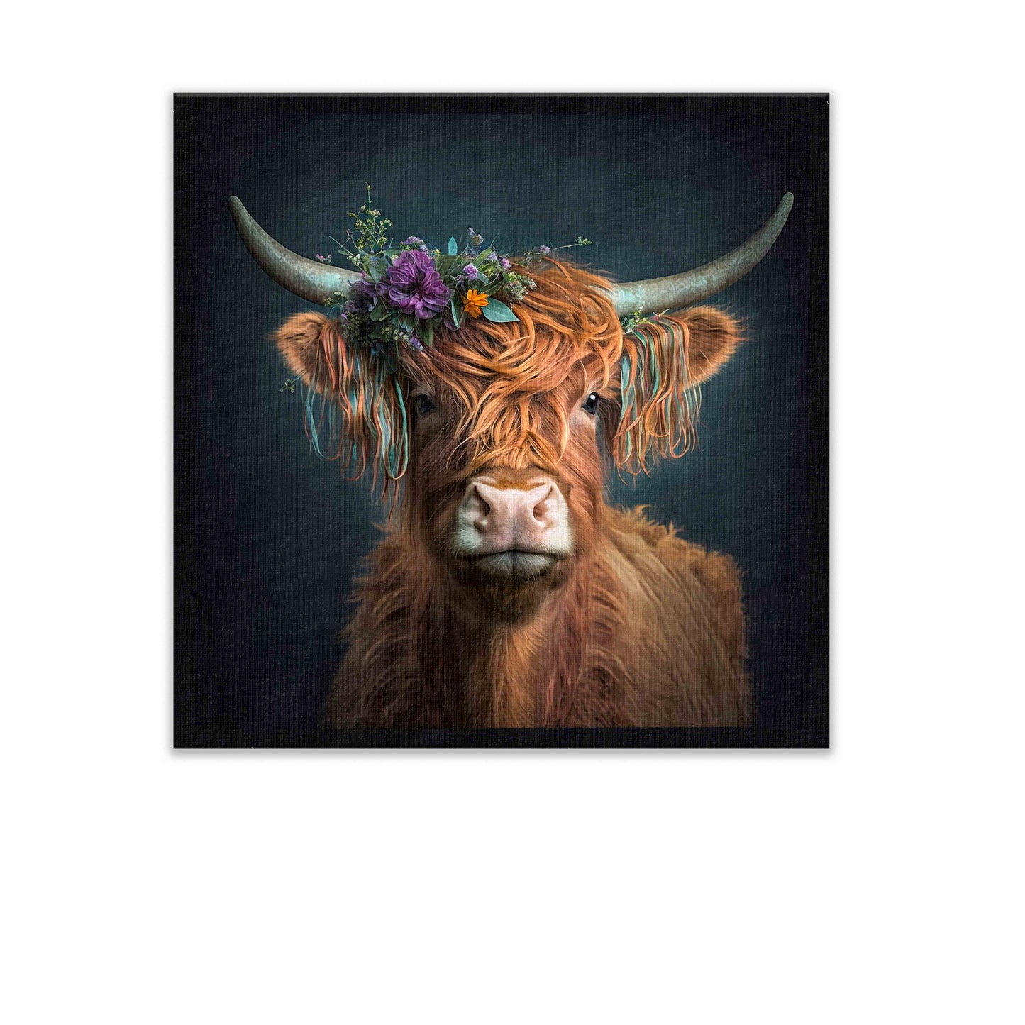 Natur-Wandkunst – Bisons und Blumen – Leinwanddruck