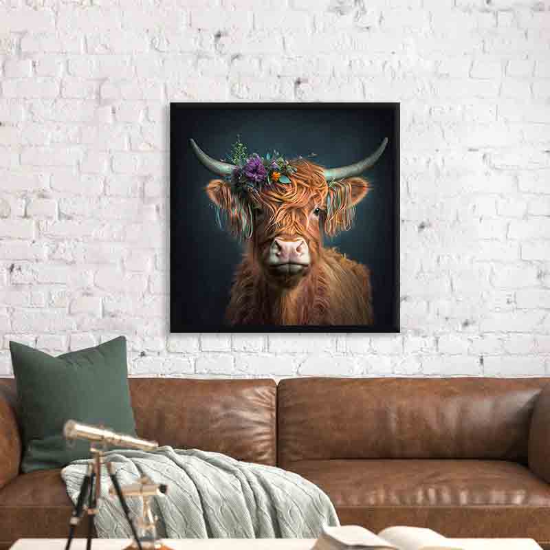 Natur-Wandkunst – Bisons und Blumen – Leinwanddruck