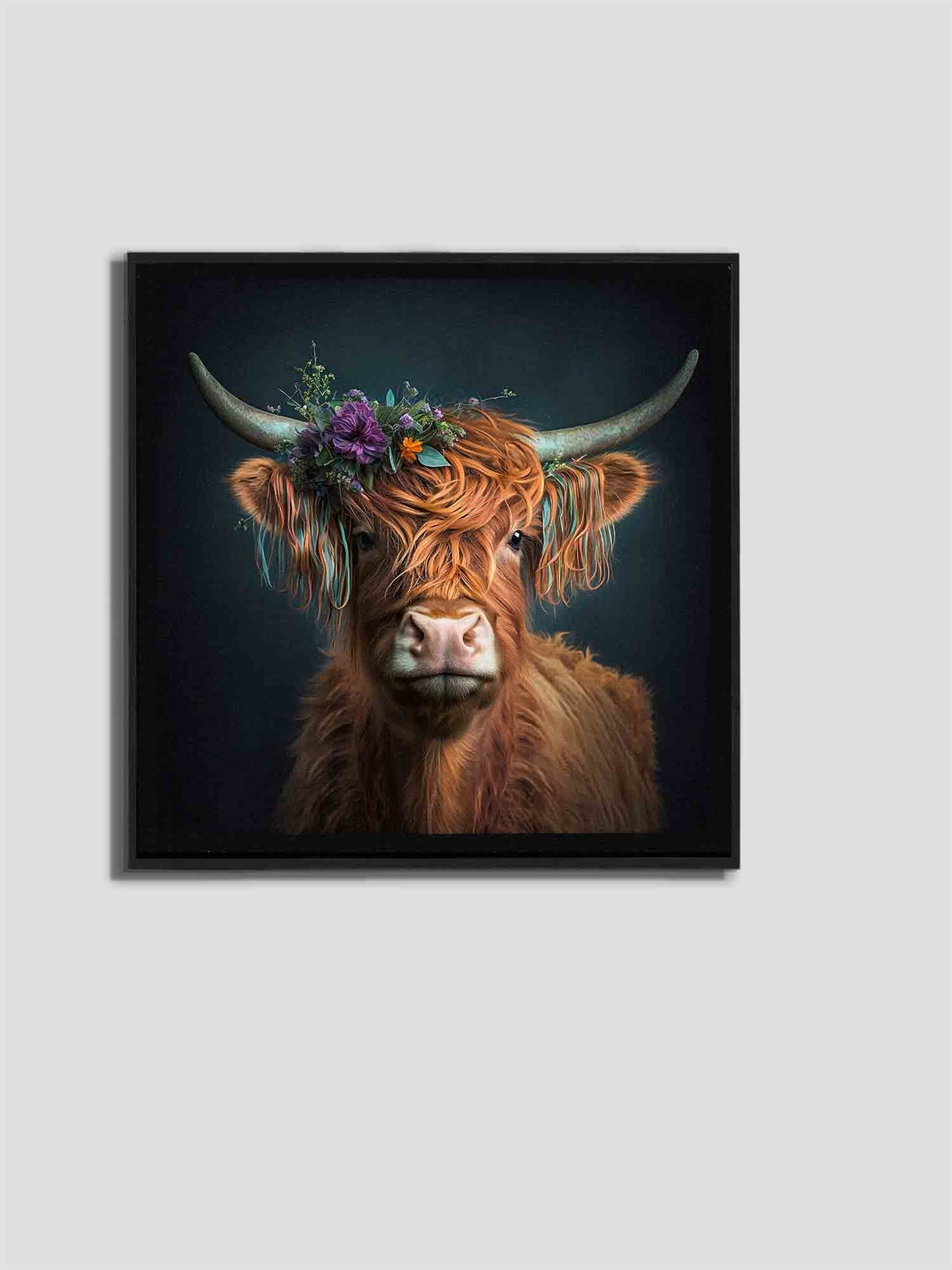 Natur-Wandkunst – Bisons und Blumen – Leinwanddruck