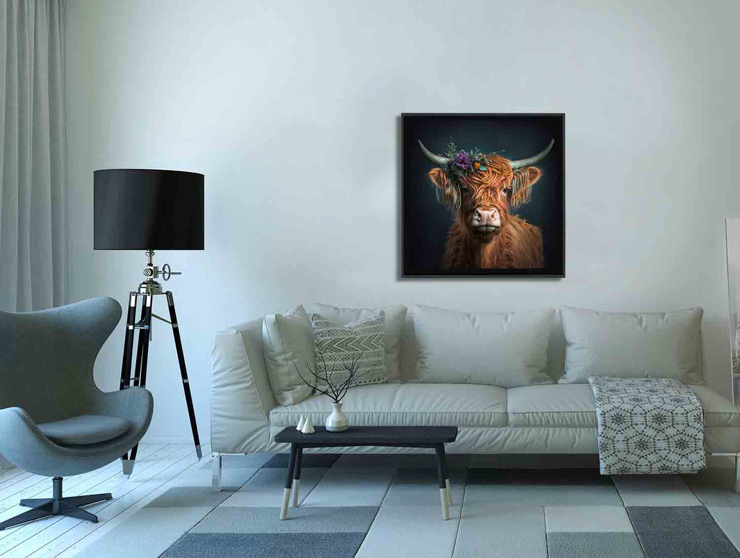 Natur-Wandkunst – Bisons und Blumen – Leinwanddruck