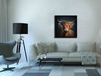 Natur-Wandkunst – Bisons und Blumen – Leinwanddruck