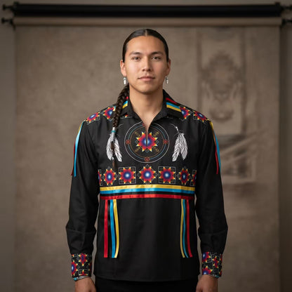 Ribbon Shirt with feathers