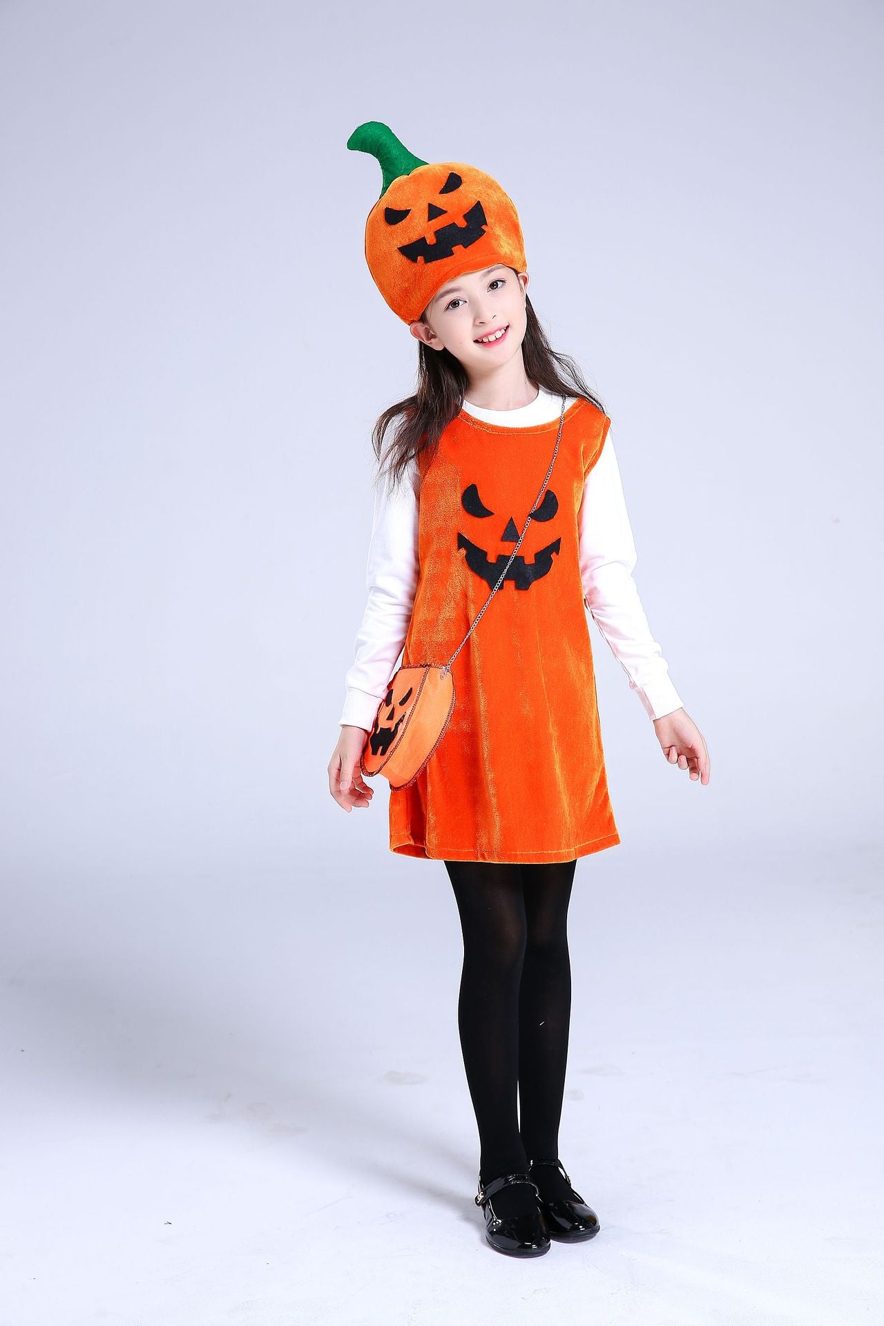 Girls Halloween Dance Costume – Pumpkin Dress Outfit for Kids Party Performance