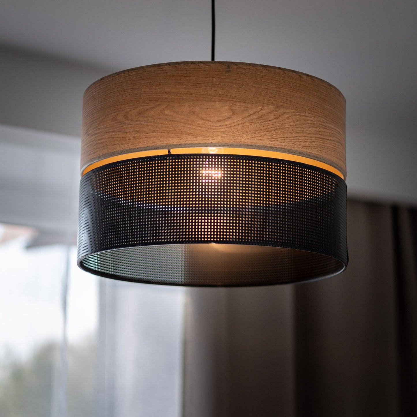 Nicol Scandinavian Drum Pendant Light for Dining Room & Bedroom - AURABAGS SHOP
