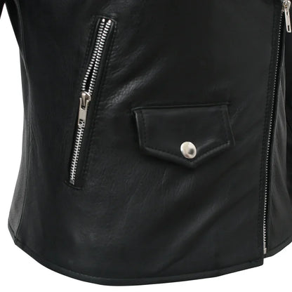 Women’s Lightweight Leather Fashion Jacket | Soft Naked Cowhide Casual Moto Style