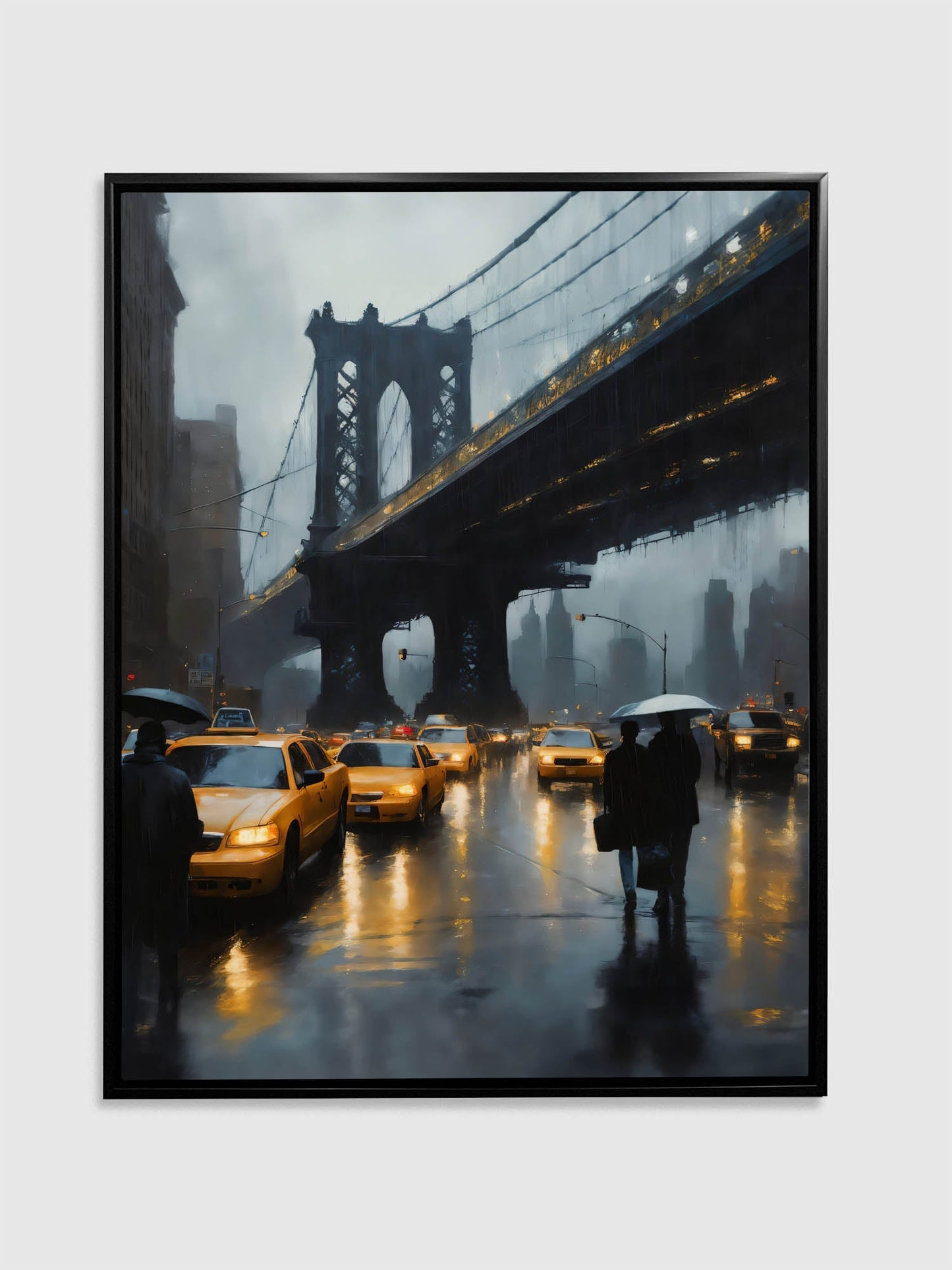 Wandbild – Stilisierte NYC-Brücken-Skyline – Leinwanddruck