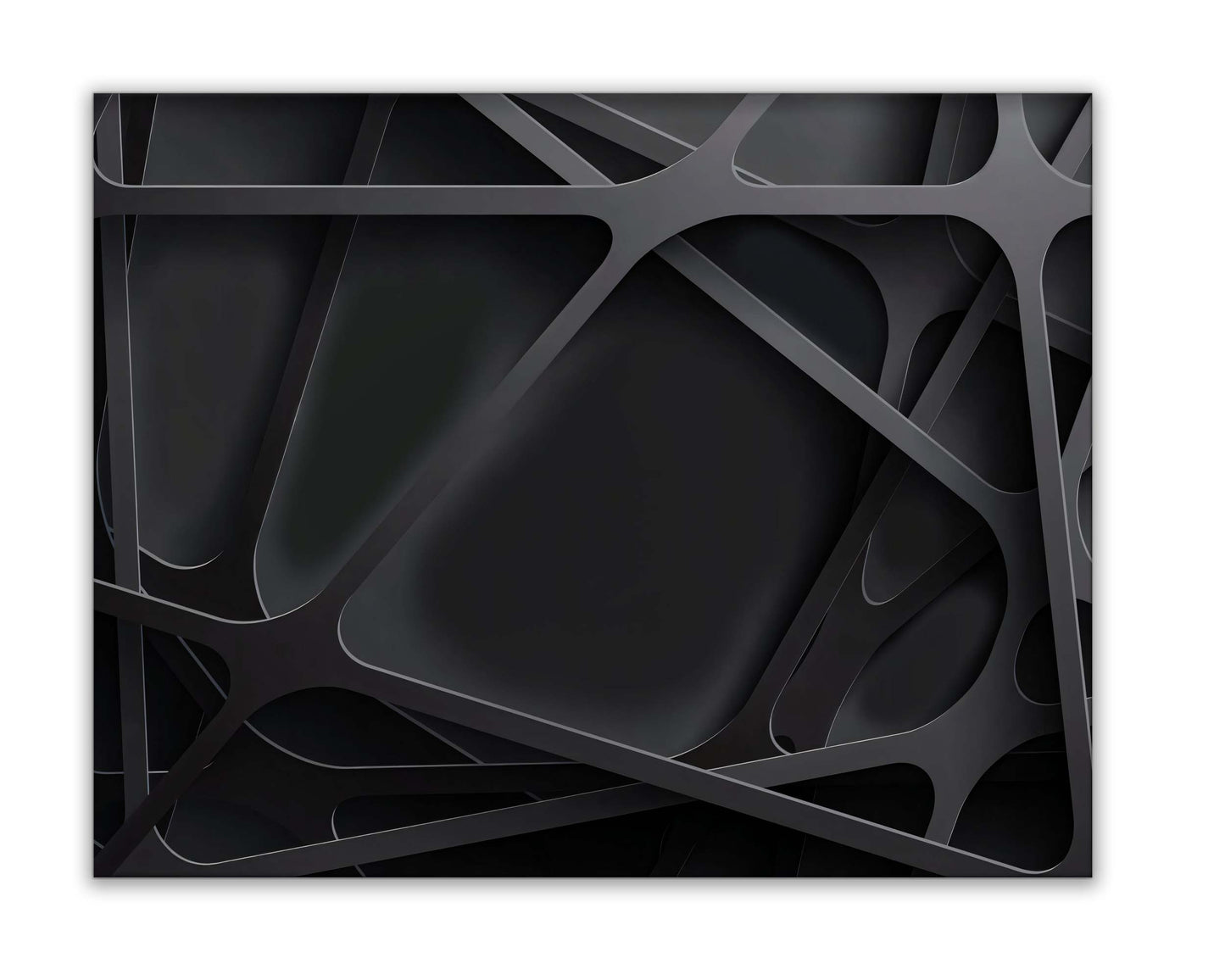 Wandkunst – 3D Schwarz – Leinwanddruck – Kunstwerk