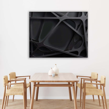 Wandkunst – 3D Schwarz – Leinwanddruck – Kunstwerk