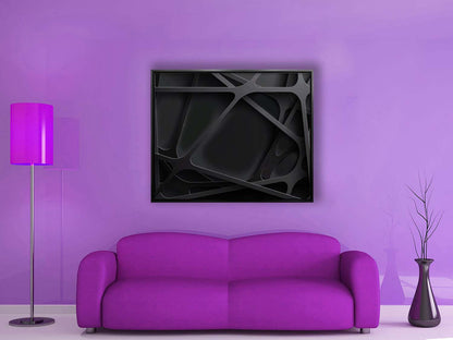 Wandkunst – 3D Schwarz – Leinwanddruck – Kunstwerk
