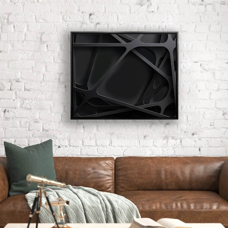 Wandkunst – 3D Schwarz – Leinwanddruck – Kunstwerk