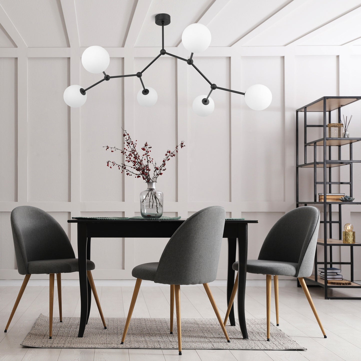 FAIRY Black Scandinavian Ceiling Lamp 6 - AURABAGS SHOP