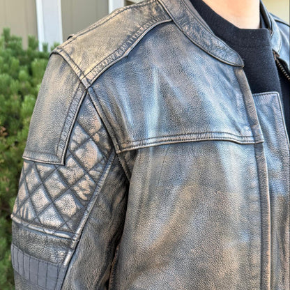 Unik International Men's Reflective Stripe Motorcycle Jacket