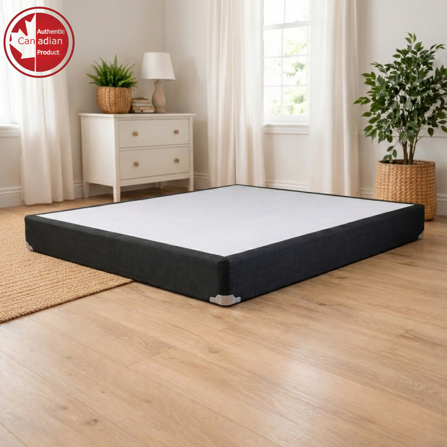 UltraFlex® Premium Massivholz Boxspring-Matratzenunterlage 4" Niedrigprofil – Twin, Double, Queen, King | Premium Hochleistungs-Matratzenbasis, Keine Montage Erforderlich, Kompatibel mit allen Matratzentypen – Hergestellt in Kanada