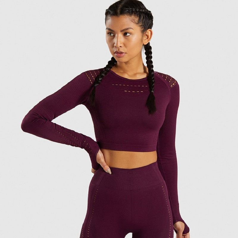 Quick-Drying Seamless Yoga Wear – Women’s Sports T-Shirt