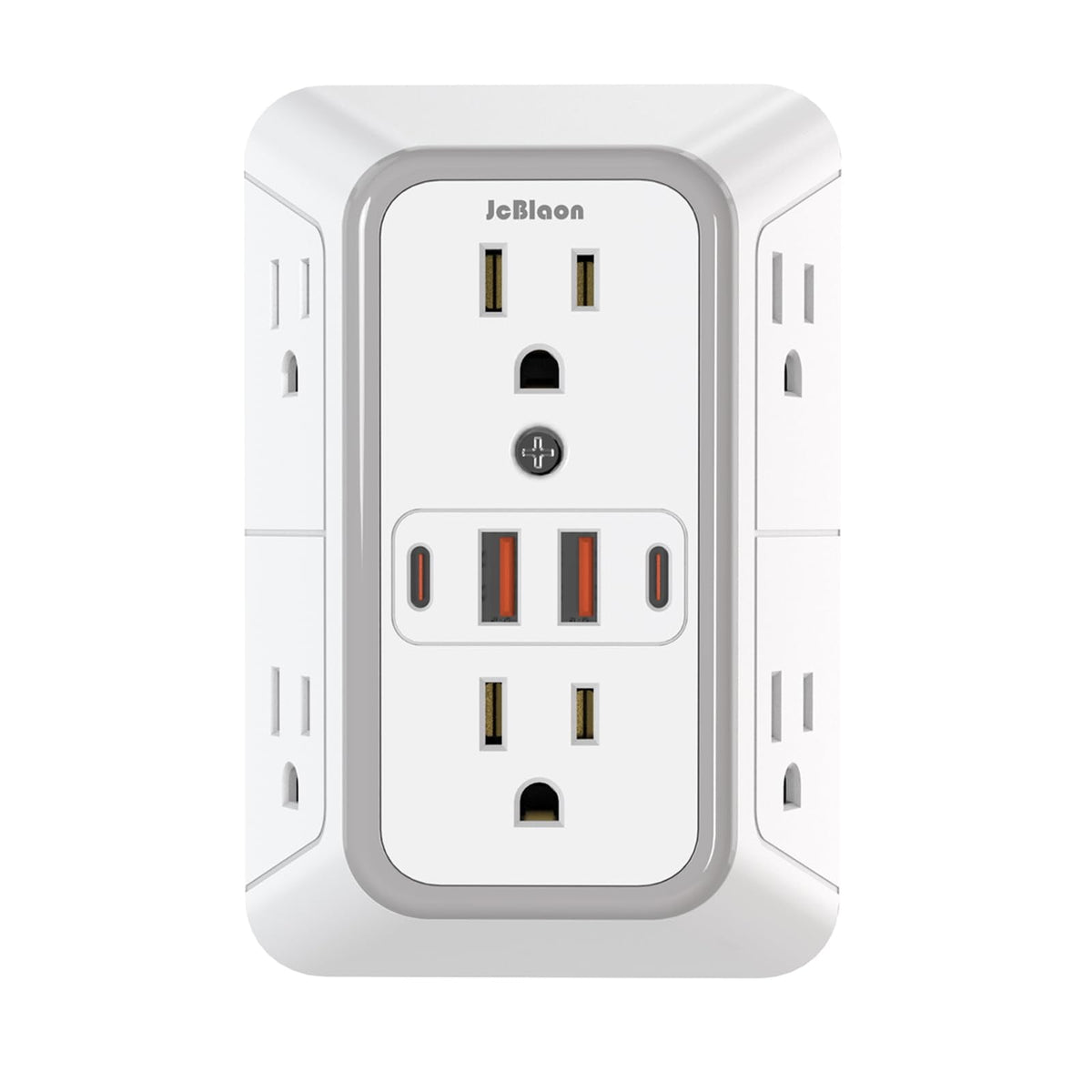 JcBlaon Outlet Extender Surge Protector - 6 Outlet Splitter with 4 USB Ports (2 USB C), Multiple Plug Expander Wall Charger, 3 Sided Multi Plug Wall Adapter Power Strip for Home Office Kitchen Travel 🍁 All In One Marketplace Canada