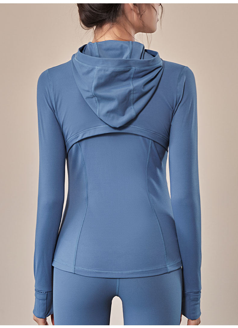 Hooded Sportswear Women’s Outerwear – Breathable Workout Jacket