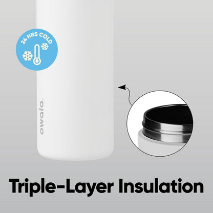 Owala FreeSip Insulated Stainless Steel Water Bottle with Straw for Sports and Travel, BPA-Free, 24-oz, Shy Marshmallow 🍁 All In One Marketplace Canada