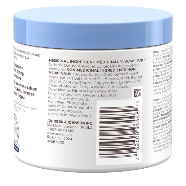 Aveeno Baby Eczema Care Nighttime Balm - Bedtime Body Lotion for itching due to eczema Colloidal Oatmeal + ceramide - Fragrance Free, Pack of 2 (622g Total)