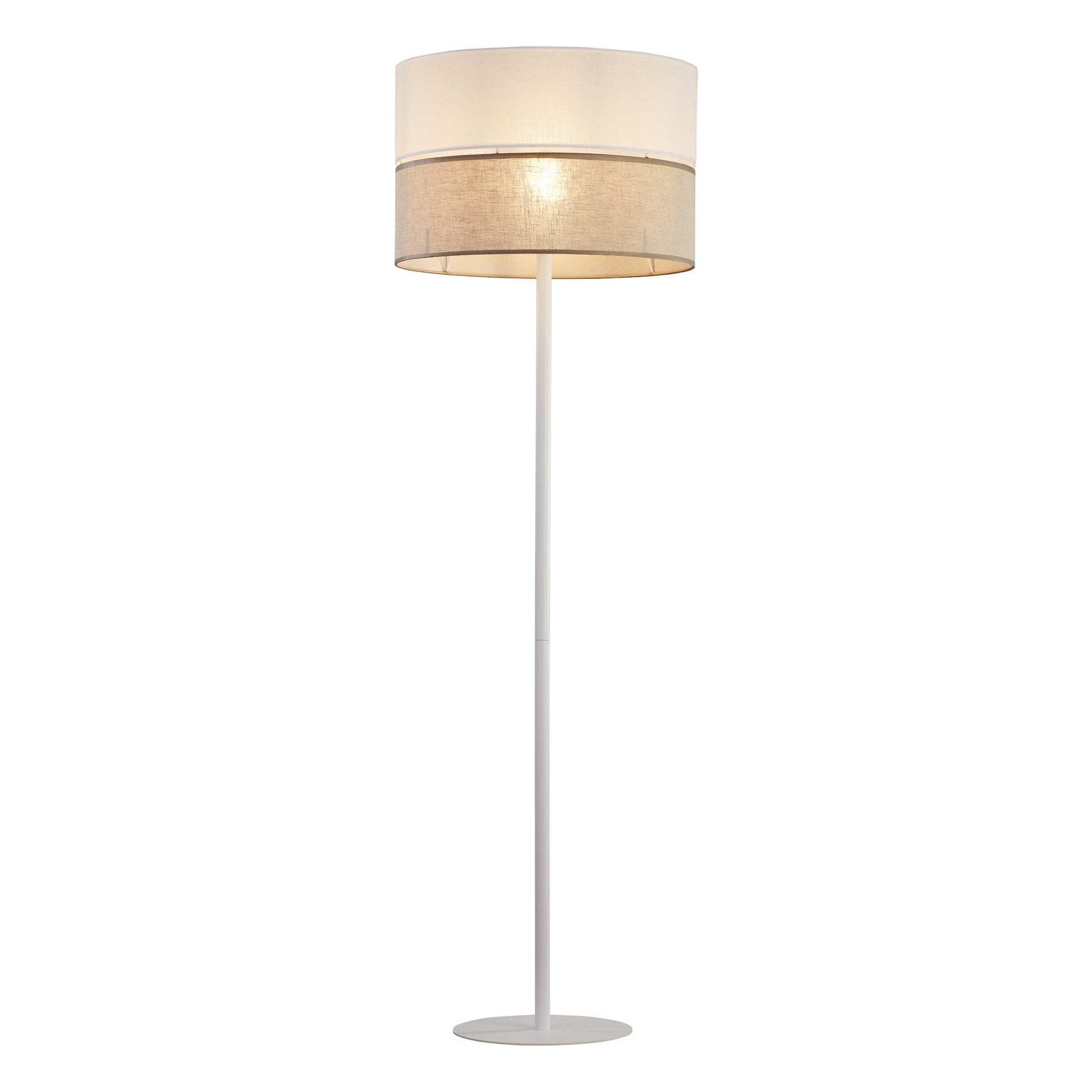 LINOBIANCO Natural Woven Floor Lamp for Living Room, Bedroom & Reading Nook – Scandinavian Minimalist Lighting - AURABAGS SHOP