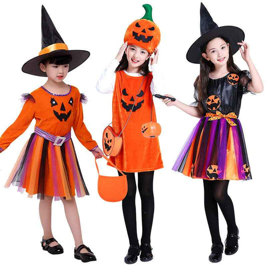 Girls Halloween Dance Costume – Pumpkin Dress Outfit for Kids Party Performance