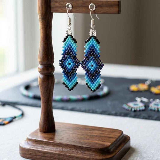 Soul Feather Earrings blue