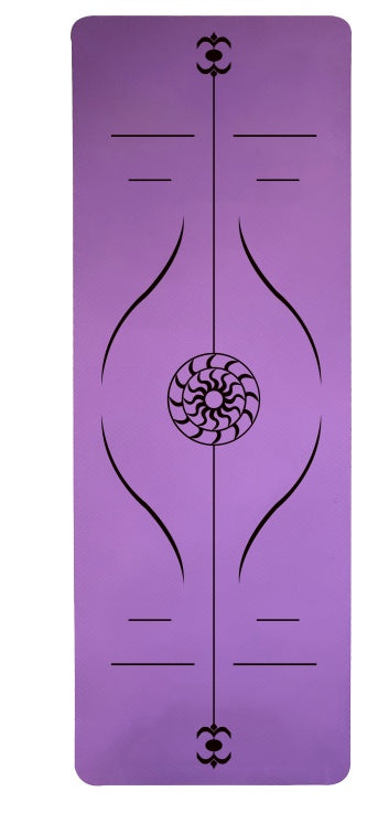 Yoga Mat Posture Line Non-Slip TPE Fitness Mat – Beginner Support &amp; Alignment Guide
