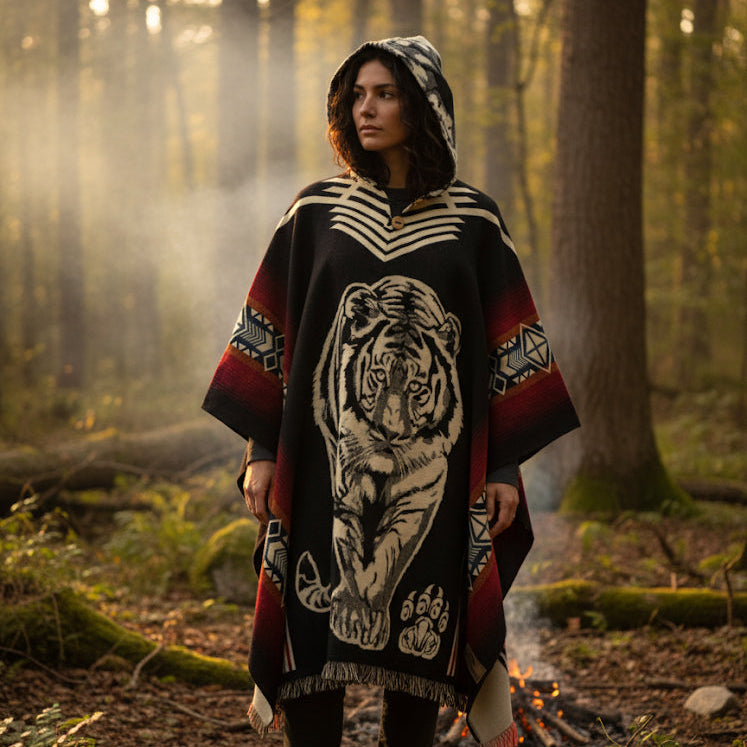 Tiger HandMade Wool Poncho