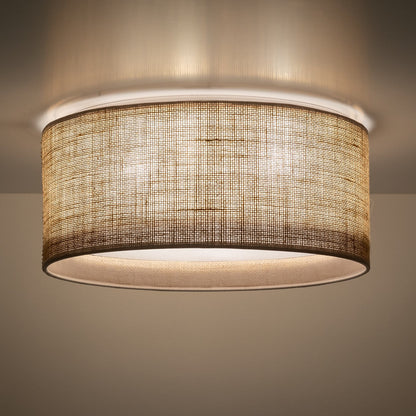 JUTE Natural Woven Flush Mount Ceiling Light Fixture for Kitchen, Hallway & Living Room – Scandinavian Minimalist Lighting - AURABAGS SHOP