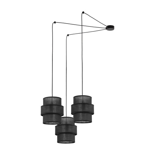 CALISTO Black Mid-Century Modern Pendant Light 3 - AURABAGS SHOP