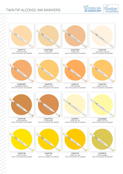 Twin Tip Alcohol Ink Marker - Yellows & Beiges