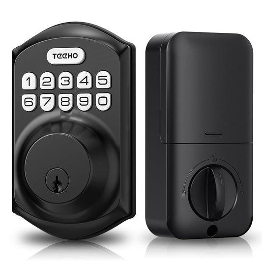 TEEHO TE001 Keyless Entry Door Lock with Keypad - Smart Deadbolt Lock for Front Door with 2 Keys - Auto Lock - Easy Installation - Matte Black 🍁 All In One Marketplace Canada