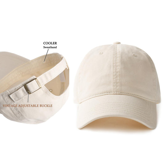 FURTALK Vintage Washed Distressed Cotton Baseball Cap Adjustable Classic Baseball Hat for Women Men Beige 🍁 All In One Marketplace Canada