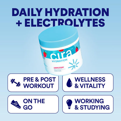 Cira Hydration Electrolytes Powder - Daily Electrolyte Powder, Sugar Free w Himalayan Salt, Magnesium, Potassium, Hydration Powder for Dehydration Relief & Recovery - Strawberry Margarita, 45 Servings 🍁 All In One Marketplace Canada