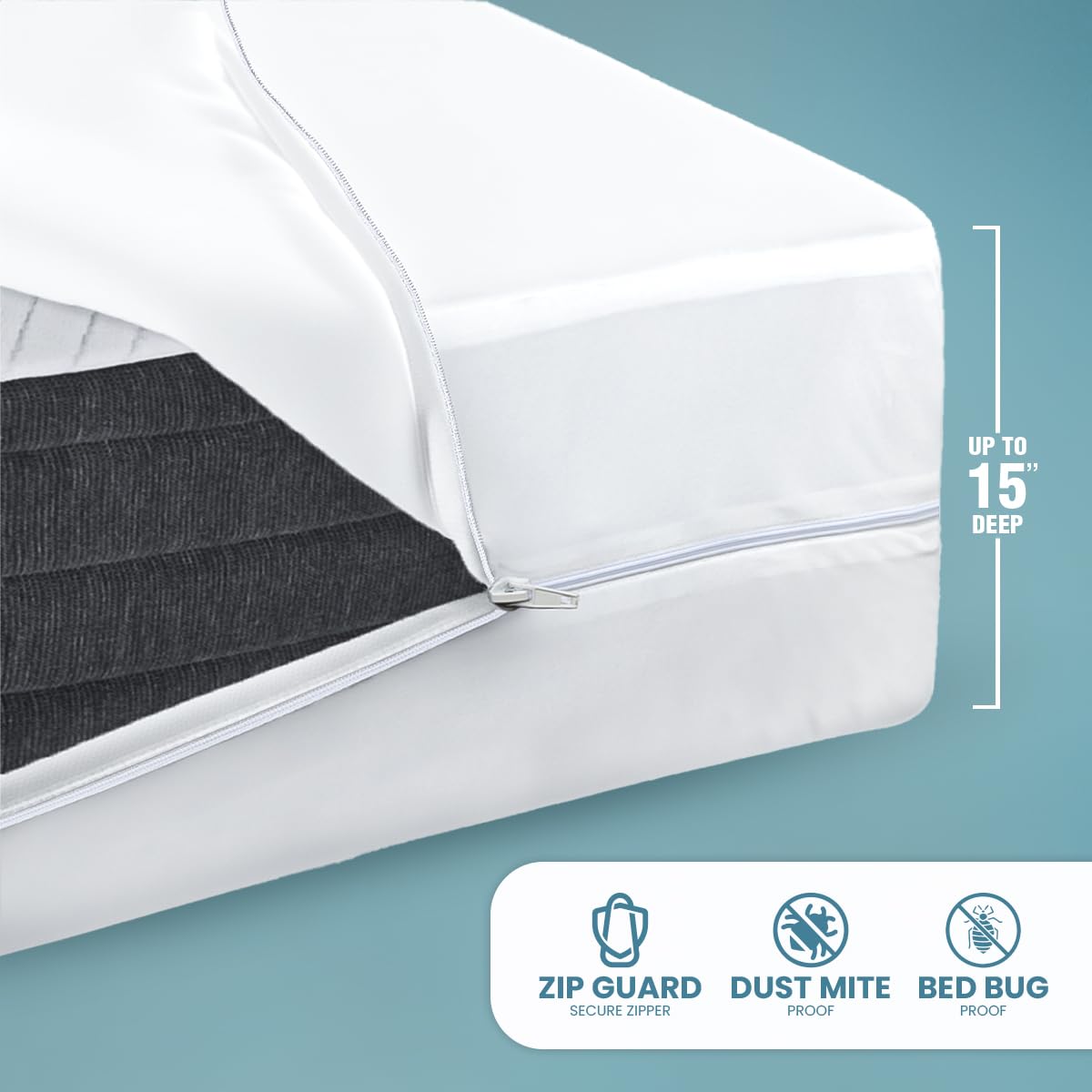 Utopia Bedding Zippered Mattress Encasement Queen - 100% Waterproof and Bed Bug Proof Mattress Protector - Absorbent, Six-Sided Mattress Cover 🍁 All In One Marketplace Canada