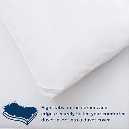 Comforter Queen Size - Down Alternative Hypoallergenic Duvet Insert, Ultra-Soft Microfiber, Box-Stitch Quilted with Corner Tabs, All Season, Machine Washable, 88x88 - White 🍁 All In One Marketplace Canada