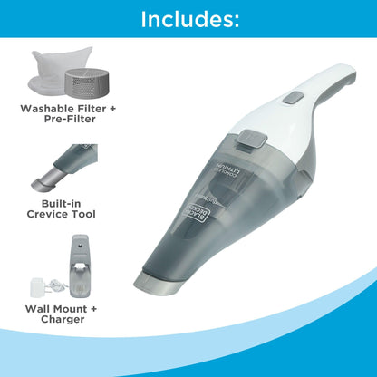 BLACK+DECKER dustbuster QuickClean Cordless Handheld Vacuum, White (HNVC215B10), Dirt Bowl and Fliter 🍁 All In One Marketplace Canada