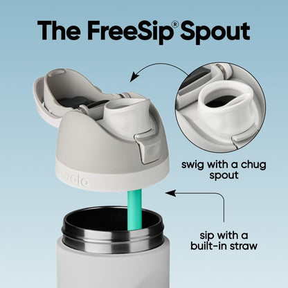 Owala FreeSip Insulated Stainless Steel Water Bottle with Straw for Sports and Travel, BPA-Free, 24-oz, Blue/Teal (Denim) 🍁 All In One Marketplace Canada