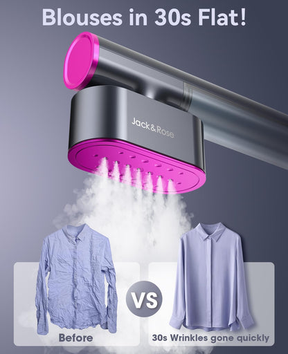 Jack ＆ Rose Travel Steamer for Clothes,100-220V Portable Steamer,15s Heat Up,Steamer ＆ Iron 2 In 1, Travel Size Garment Steamer,Large Ceramic Heat Panel,for Global ＆ Europe Traveling 🍁 All In One Marketplace Canada