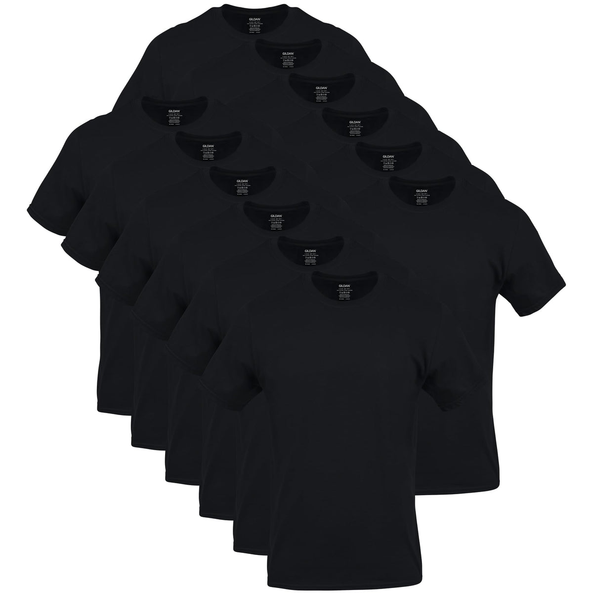 GILDAN Men's Crew T-Shirts, Multipack, Style G1100, Black (6-Pack), X-Large 🍁 All In One Marketplace Canada
