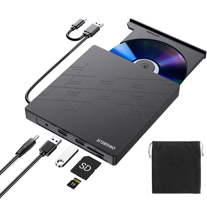 ORIGBELIE External DVD Drive, CD Drive USB 3.0 Typle C CD/DVD ROM +/-RW Adapter with USB Port DVD Burner for Laptop PC Desktop Computer, Optical Disk Drive CD Player Compatible with Mac Windows Linux 🍁 All In One Marketplace Canada