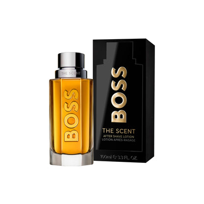 BOSS Bottled The Scent After Shave for Men - Oriental spicy masculine fragrance with ginger, maninka fruit, leather accords notes, 100ml