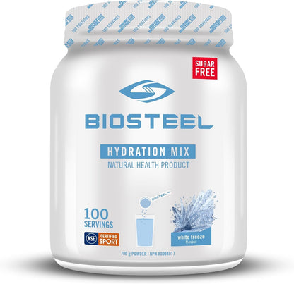 BioSteel Electrolyte Hydration Mix Powder, Zero Sugar, No Artificial Flavours, White Freeze, 100 Serving Container 🍁 All In One Marketplace Canada