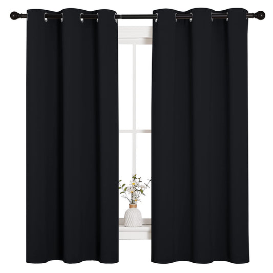 NICETOWN Blackout Curtains 2 Panels for Bedroom- Halloween Thermal Insulated Grommet Blackout Curtains 63 Inches Long for Living Room/Kitchen Rideaux occultants (2 Panels,W42 x L63 -Inch,Black) 🍁 All In One Marketplace Canada