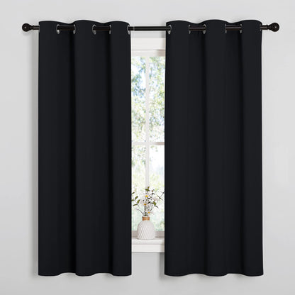 NICETOWN Blackout Curtains 2 Panels for Bedroom- Halloween Thermal Insulated Grommet Blackout Curtains 63 Inches Long for Living Room/Kitchen Rideaux occultants (2 Panels,W42 x L63 -Inch,Black) 🍁 All In One Marketplace Canada